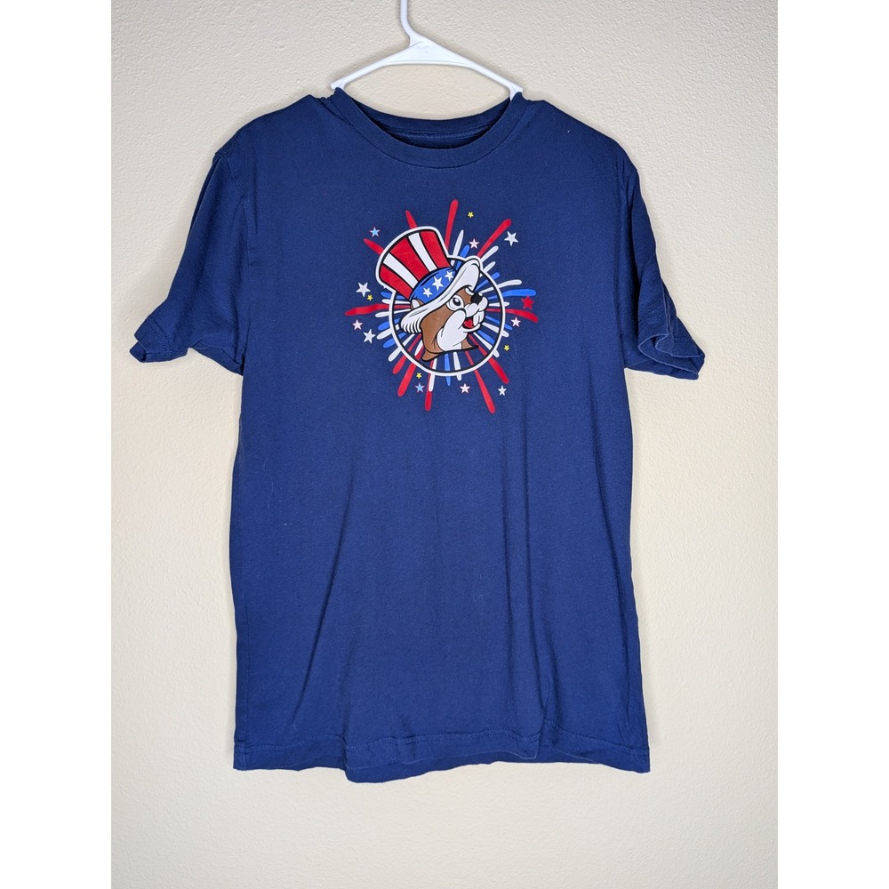 Buc-ee's 2024 Land of the Free Patriotic Navy Blue Graphic T-Shirt Small S